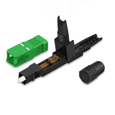 Tensile 0.3dB Square SC APC Quick Connector Optical Blue FTTH Fiber Connector